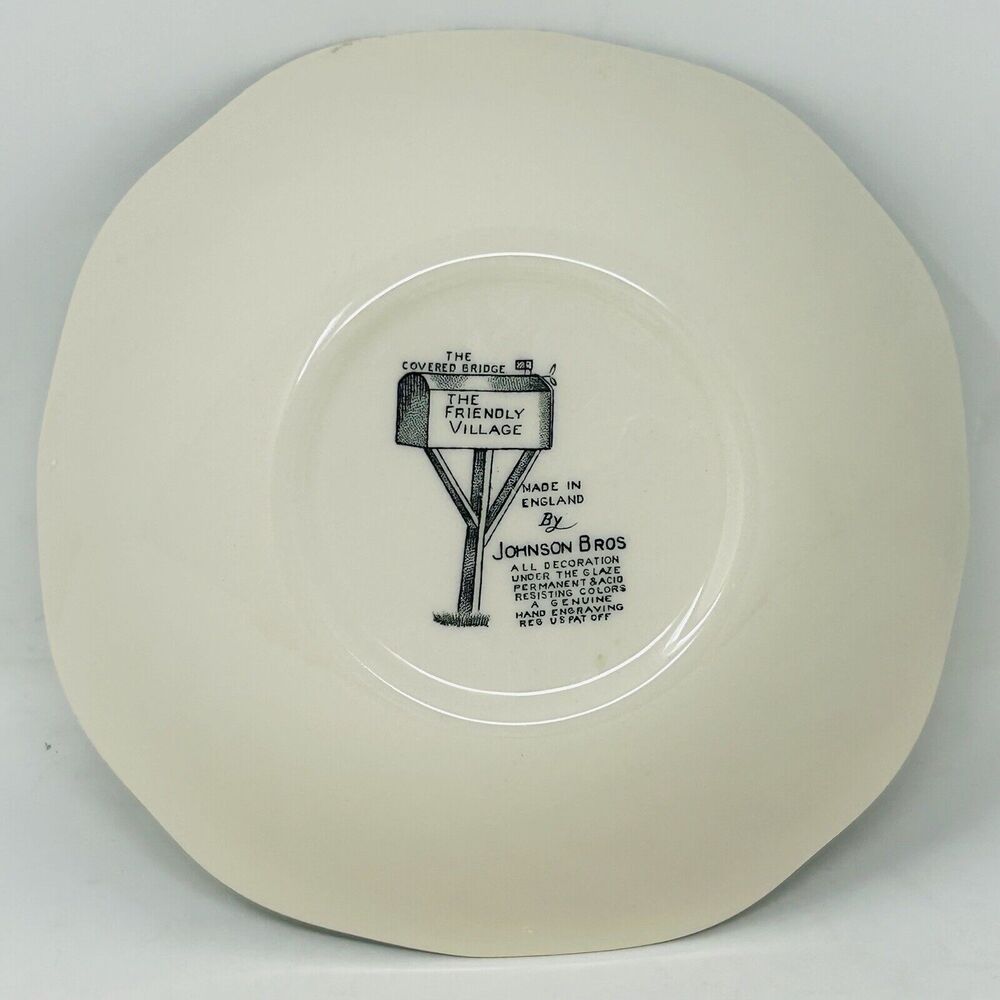 Johnson Bros Friendly Village Small Bowls Red Covered Bridge Dessert Fruit Set 5 - Picture 5 of 5